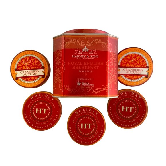 Harney & Sons Tea Lot Royal English Breakfast, Holiday, Cranberry Autumn SEALED - Picture 1 of 9